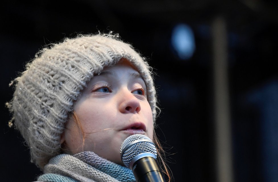 Greta Thunberg na demonstraci v Hamburku