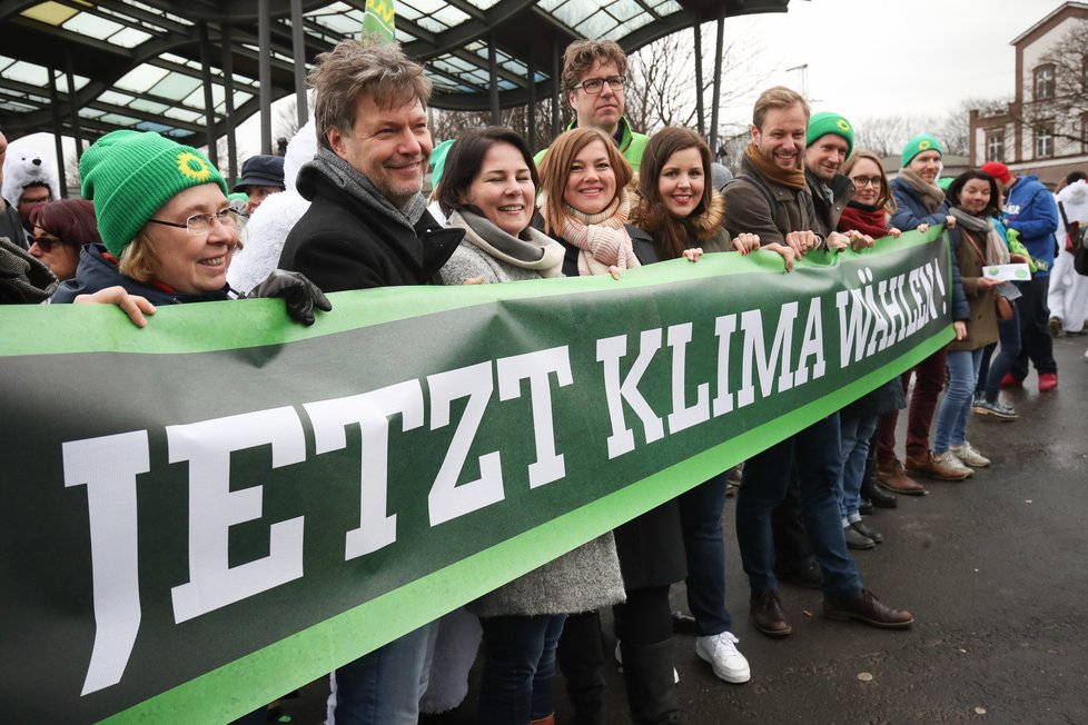 Greta Thurnberg na demonstraci v Hamburku