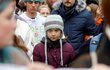Greta Thunbergová, švédská aktivistka, během protestů ve Švýcarsku (17.1.2020)
