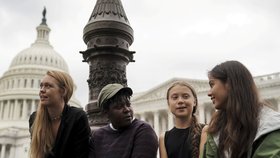 Aktivistka Greta Thunbergová ve Washingtonu.