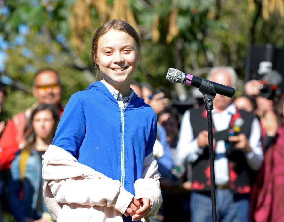 Greta Thunbergová v Kanadě.