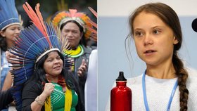 Thunbergová vyzvala k ochraně domorodého obyvatelstva.