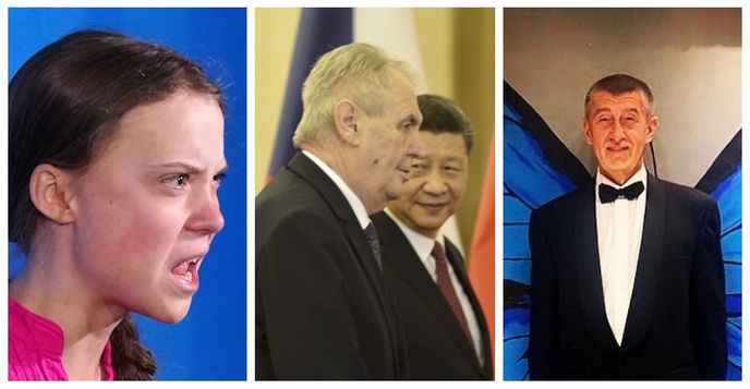 Greta Thunbergová, Miloš Zeman, Si Ťin-pching, Andrej Babiš