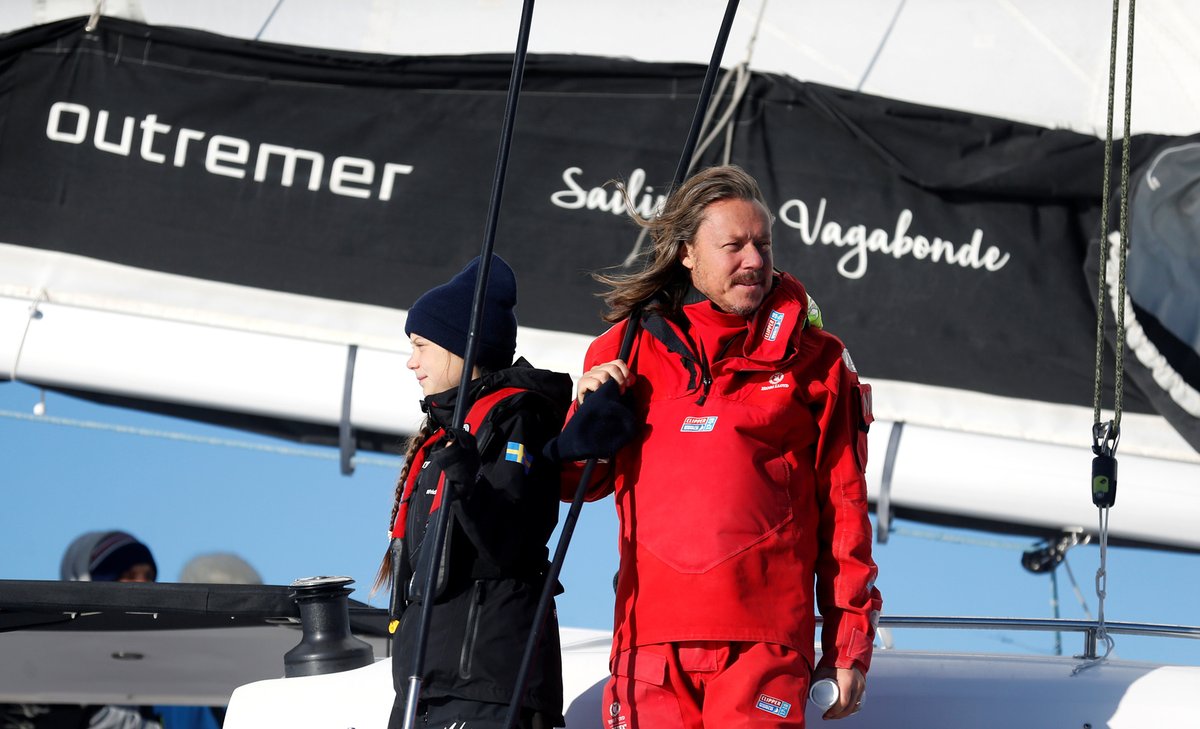 Greta Thunbergová se svým otcem Svantem