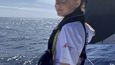 Mladá švédská aktivistka Greta Thunbergová po 14 dnech na moři dosáhla se svou posádkou newyorského Manhattanu (28.8.2019)