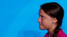 Aktivistka Greta Thunbergová na summitu OSN