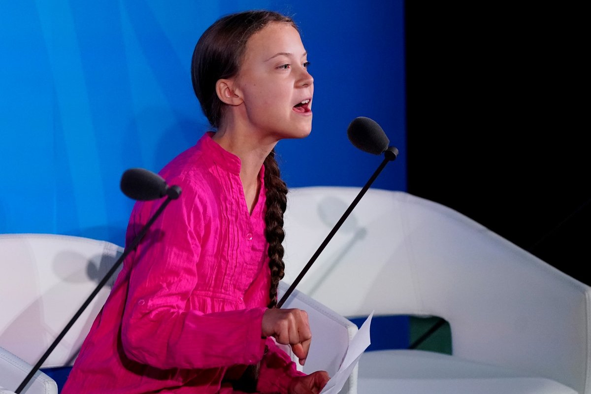 Aktivistka Greta Thunberg na summitu OSN.