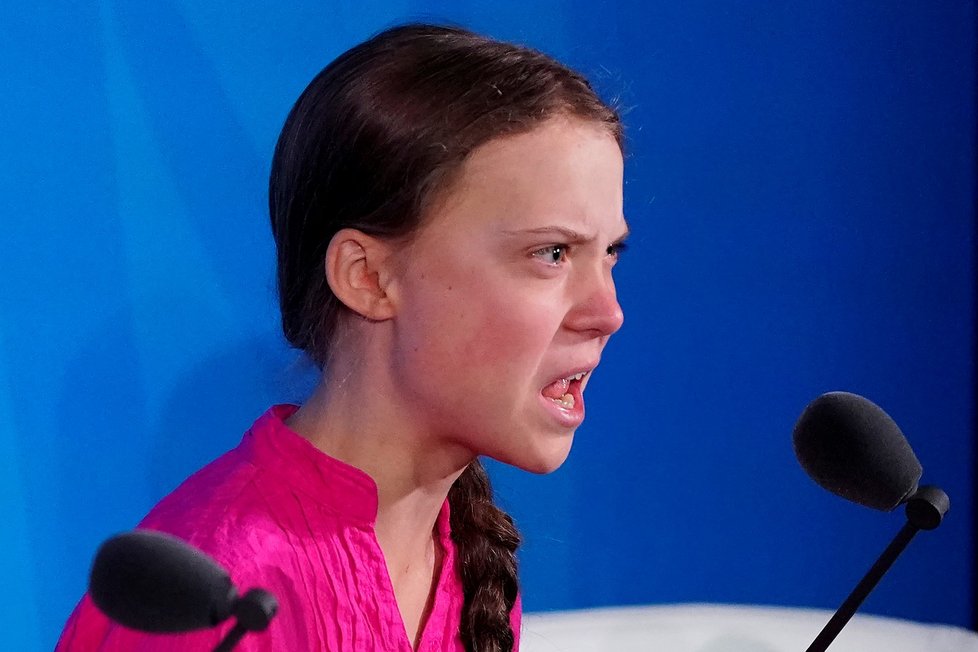 Aktivistka Greta Thunberg na summitu OSN.