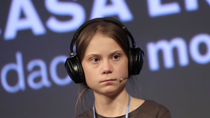 Mladá švédská aktivistka Greta Thunbergová.