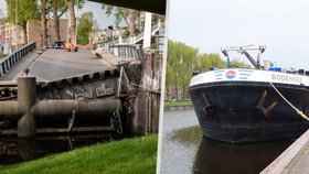 Cisternová loď poničila most v Nizozemském městě, kapitán neměl dostatečné schopnosti k řízení lodi
