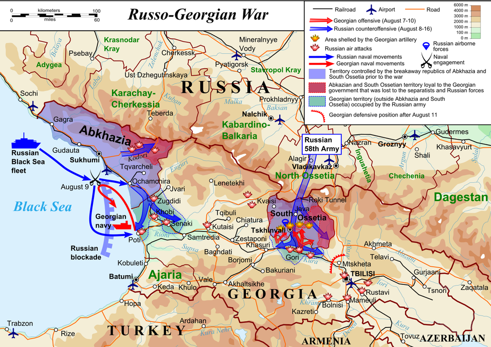 Rusko-gruzínská válka v srpnu 2008.