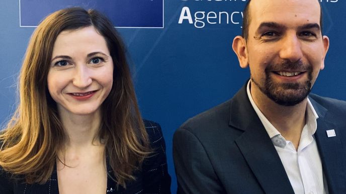 Kateřina Střelcová a Daniel Lopour z Agentury pro evropsky globální navigační družicový systém (oba z oddělení pro komerční rozvoj projektu Galilea)