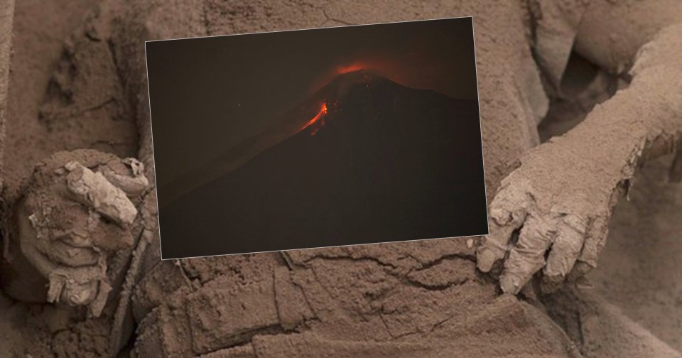 Jedna z obětí erupce sopky v Guatemale.