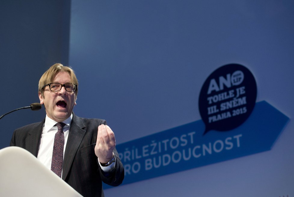 Guy Verhofstadt, předseda frakce ALDE, navštívil také poslední celostátní sněm hnutí ANO.