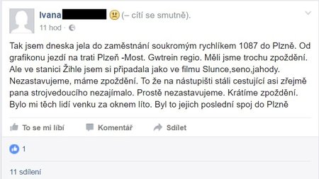 Lidé si na Facebooku stěžovali na průjezd vlaku stanicí, ve které měl zastavit.