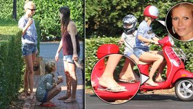 Americká herečka Gwyneth Paltrow (40) si včera chtěla užít svou oblíbenou kávu a tak narazila helmu, sedla na motorku a už se jelo.