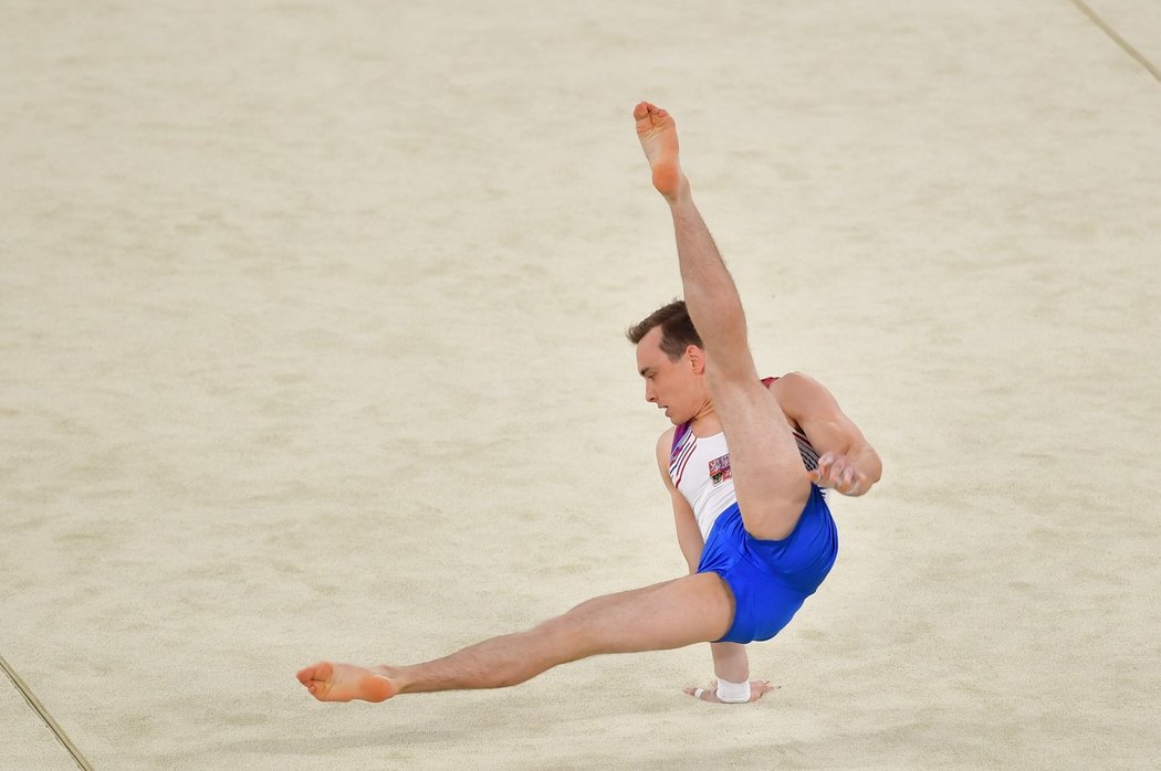 Gymnasta David Jessen v olympijském závodě