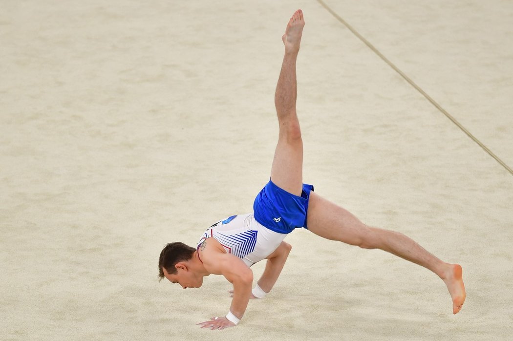 Gymnasta David Jessen v olympijském závodě