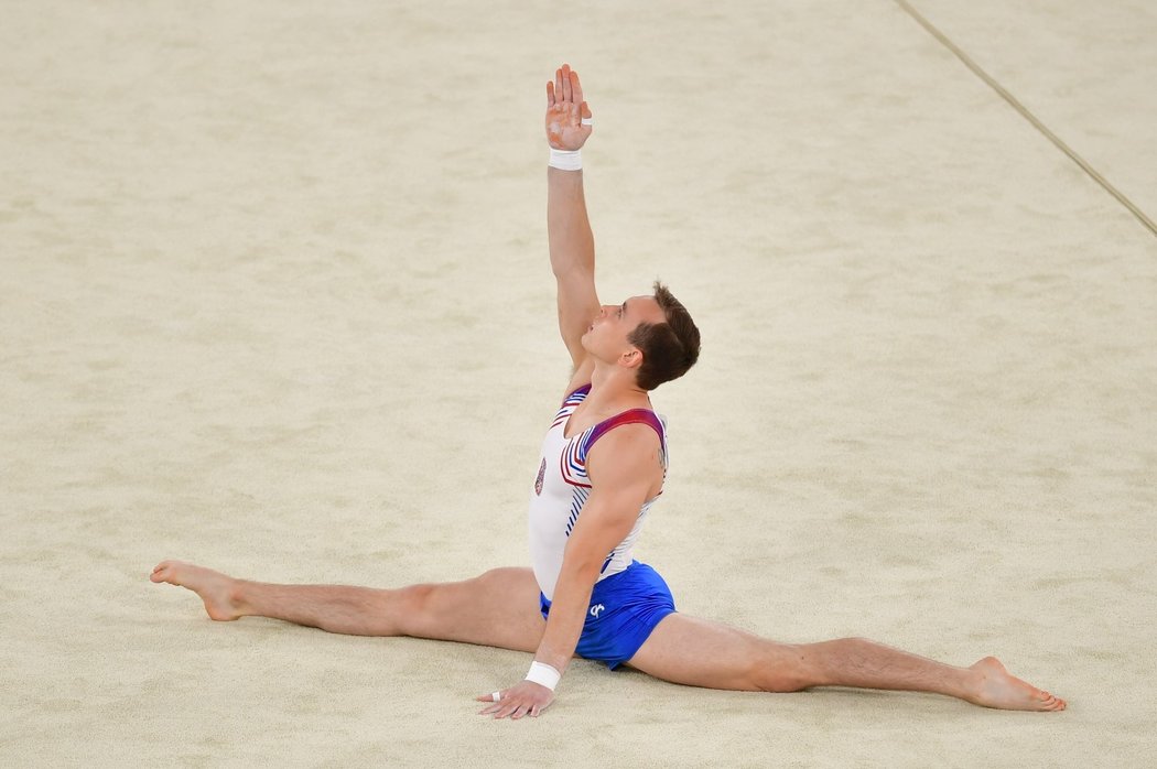 Gymnasta David Jessen v olympijském závodě