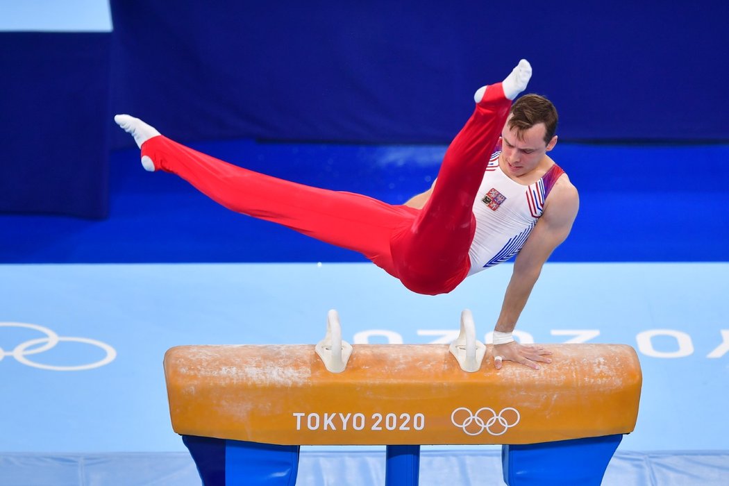 Gymnasta David Jessen v olympijském závodě