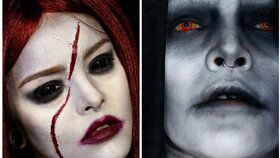 Halloweenské líčení, ze kterého mrazí: Mladá žena se umí proměnit v ty nejděsivější postavy