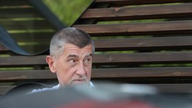 Andrej Babiš a Jan Hamáček se sešli po vyhlášení výsledků referenda ČSSD v Průhonicích. (16.6.2018)