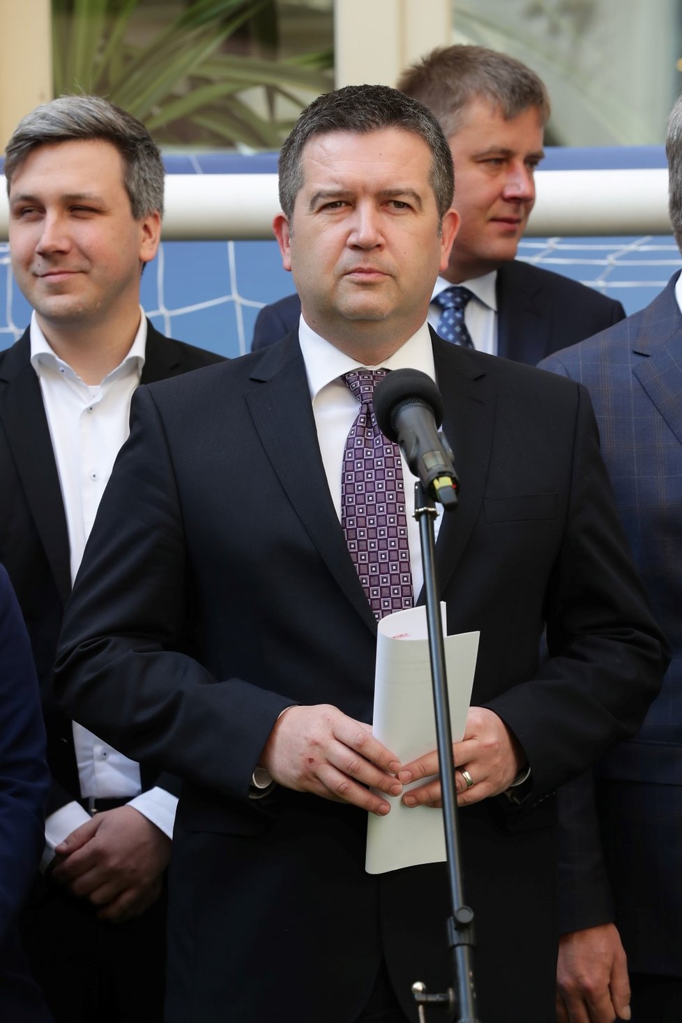 Předseda ČSSD Jan Hamáček při zahájení kampaně k volbám do Evropského parlamentu (23. 4. 2019)