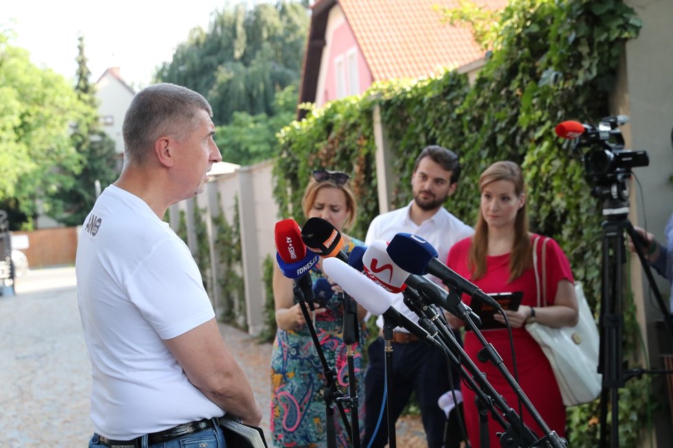 Andrej Babiš po schůzce s Janem Hamáčkem 16. 6. 2018