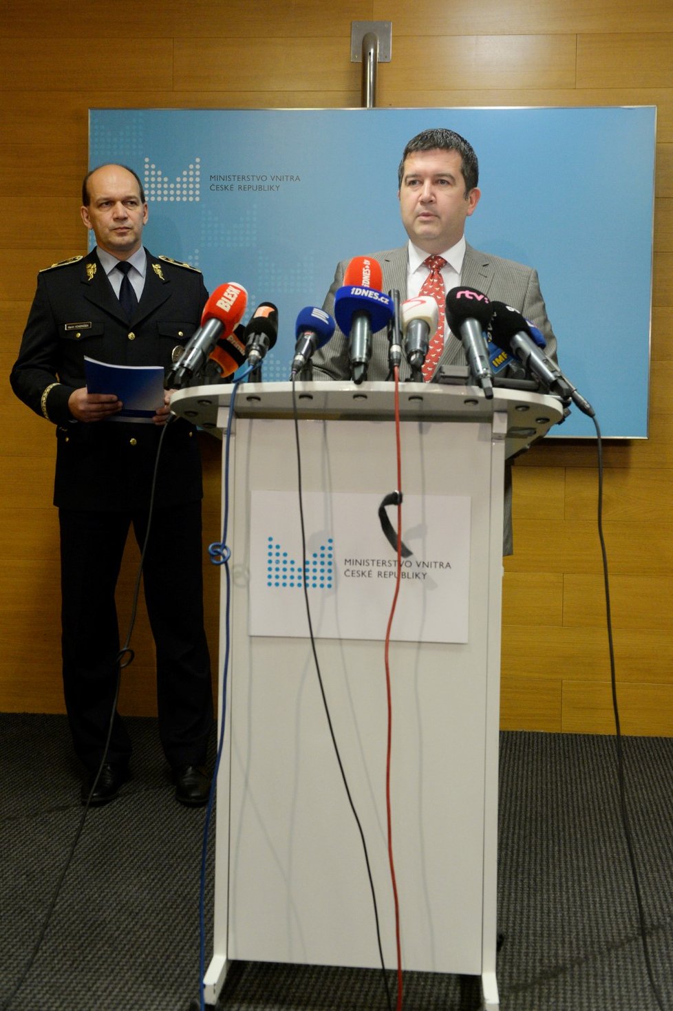 Briefing Jana Hamáčka a policejního prezidenta Martina Vondráška na ministerstvu vnitra