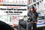 V německém Hamburku došlo k útoku v supermarketu, policie pachatele dopadla. Jeho fotku z policejního auta zveřejnil deník Bild