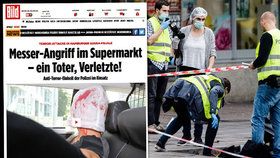 Bild uveřejnil fotku Ahmada A. v policejním autě poté, co ho zadrželi po incidentu v hamburském supermarketu.