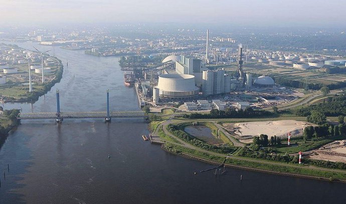 Hamburská uhelná elektrárna Moorburg koncernu Vattenfall