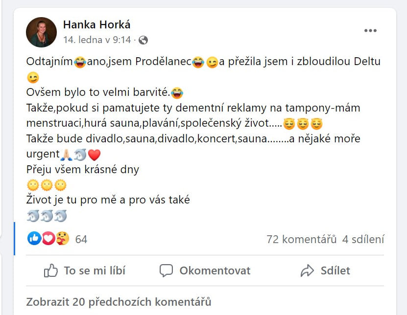 Zemřela zpěvačka Asonance Hana Horká.