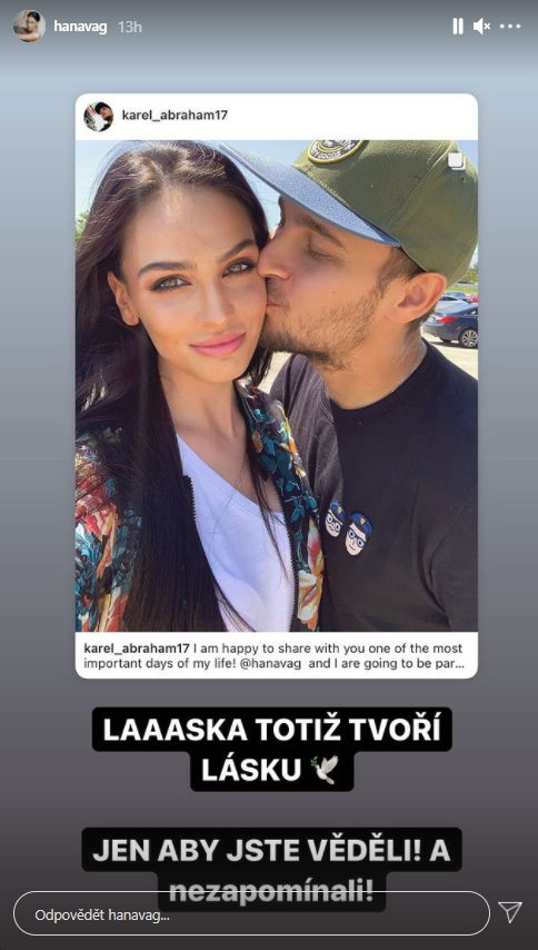 Motocyklový závodník Karel Abraham a modelka Hana Vágnerová čekají dvojčátka