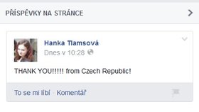 Vzkazy Čechů na Facebooku IHH.