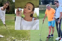 Hanychová s Dopitou na golfu: Srdíčka na sítích!