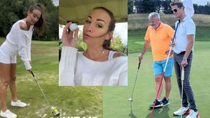 Hanychová s Dopitou na golfu: Srdíčka na sítích!