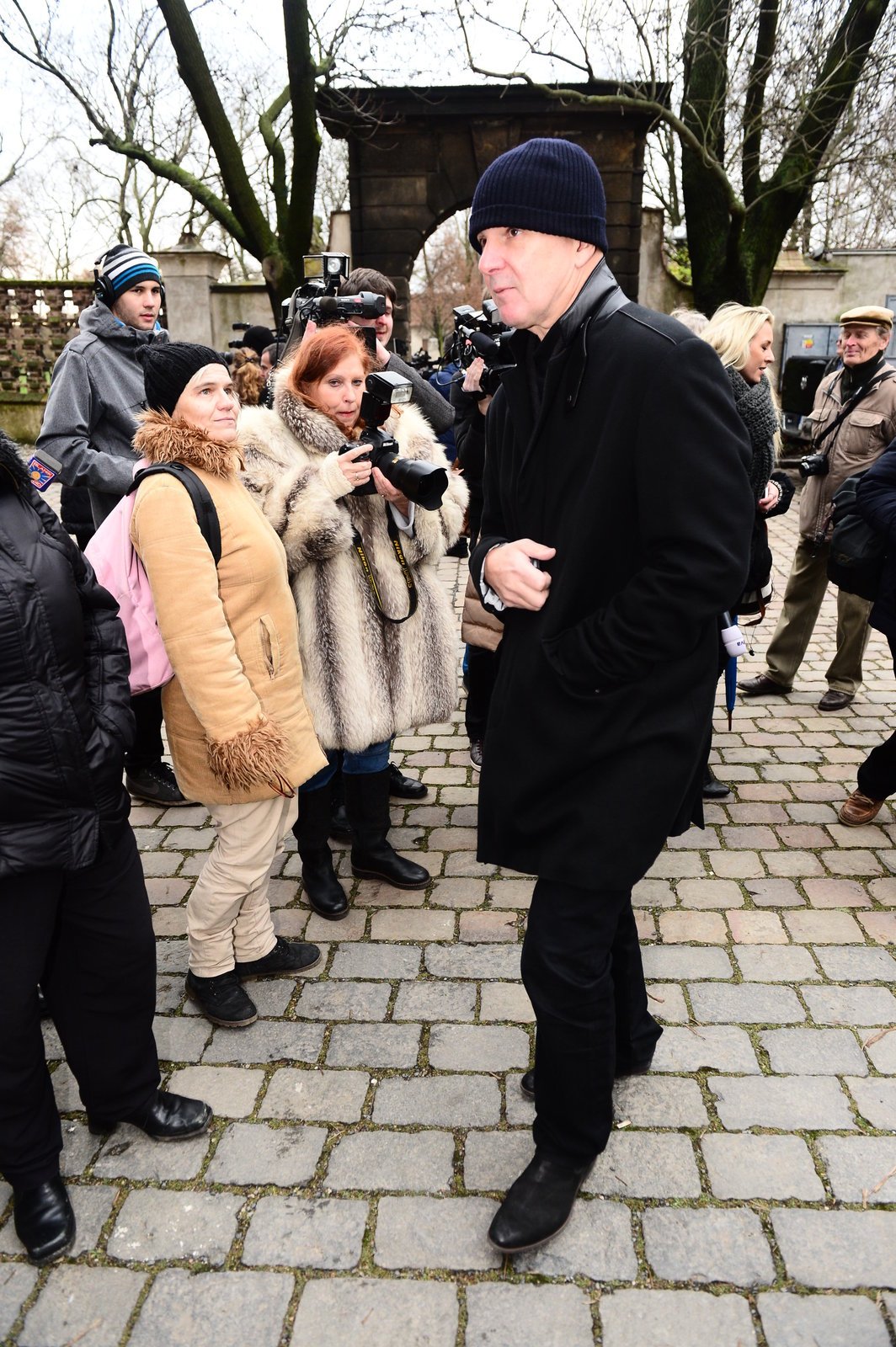 Ondřej Soukup na pohřbu Petr Hapky.