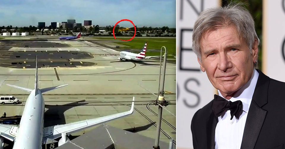 Harrison Ford jen o kousek minul boeing plný lidí.