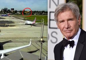 Harrison Ford jen o kousek minul boeing plný lidí.