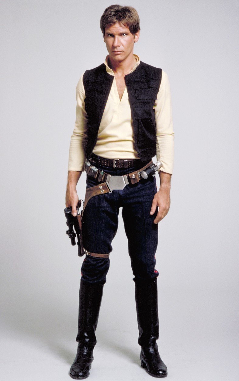 Harrison Ford jako Han Solo ve Hvězdných válkách