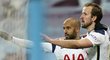 Harry Kane s Lucasem Mourou slaví trefu Tottenhamu do sítě Aston Villy