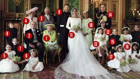 Oficiální foto ze svatby Harryho a Meghan: Poznáte královské členy?