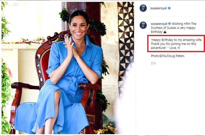 Princ Harry dojemně popřál Meghan k narozeninám