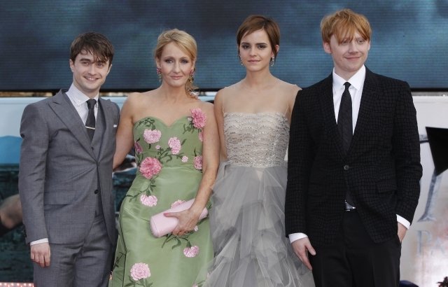 Rowling s hlavními herci ságy o Harry Potterovi
