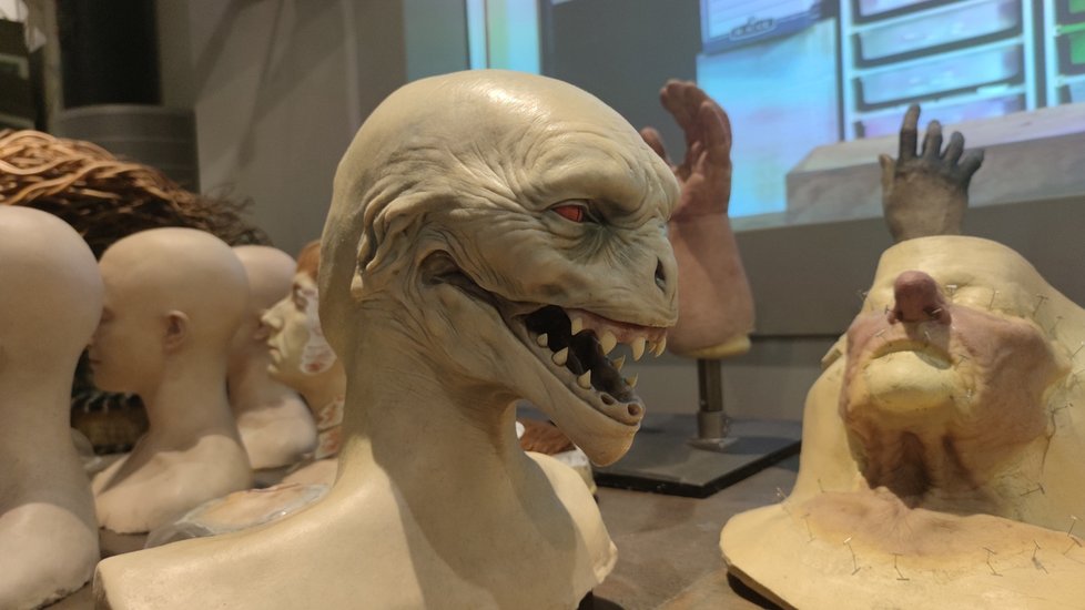 V další z expozic je třeba vystaven i model Voldemortovy tváře, jak ji pro první díl viděli výtvarníci. Nakonec se do filmu dostala jiná.