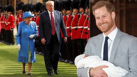 Novopečený otec princ Harry dostal pozvánku ke slavnostní tabuli. Na oběd královny a Trumpa