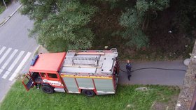 Zásah hasičů na Praze 8