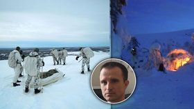 Drsný výcvik za polárním kruhem: Hasič Jiří (40) »otestoval« i ledovou vodu v jezírku