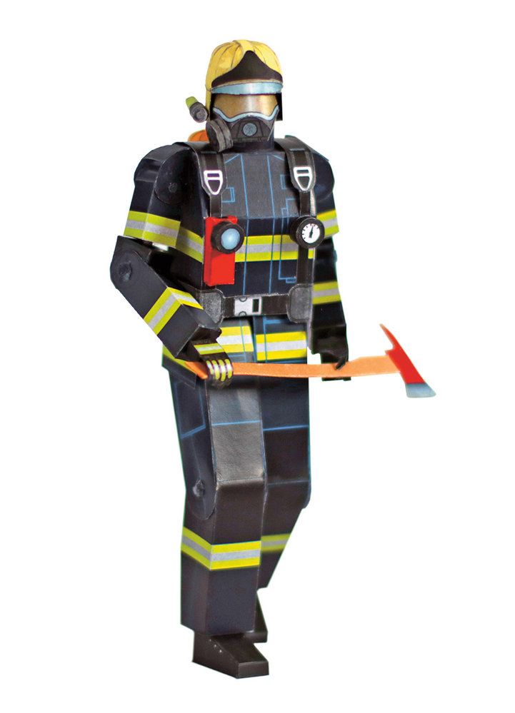 Vystřihovánka figurky hasiče v časopisu ABC č. 12/2020